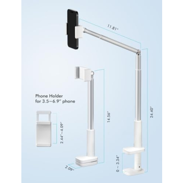 Viozon Phone Holder Adjustable Long Arm Universal Stand