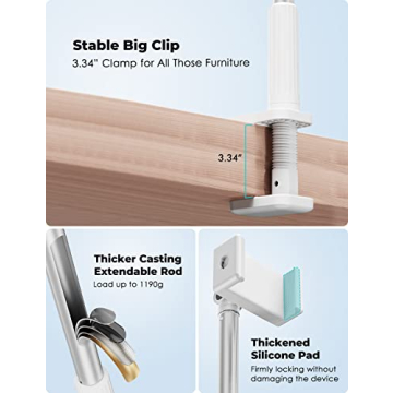 Viozon Phone Holder Adjustable Long Arm Universal Stand