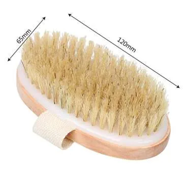 Dry Brushing Body Brush, Natural Bristle Dry Skin Exfoliating Brush Body Scrub for Beautiful Skin, Cellulite Treatment, Lymphatic Drainage, Soften Skin, Blood Circulation Improvement, Medium Strength