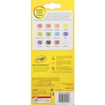 Crayola Colored Pencils, Assorted Colors, Pre-sharpened, Adult Coloring, 12 Count, Gift