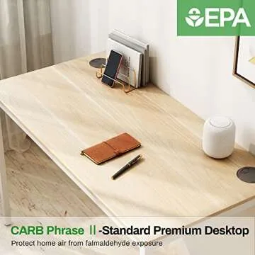 DESIGNA 47 inch White Home Office Computer Desk, Modern Simple Sturdy Work Study Writing PC Gaming Table for Large Spaces Adult Teens Kids Bedroom Kitchen Dinning Room Corner with Metal Frame, Walnut