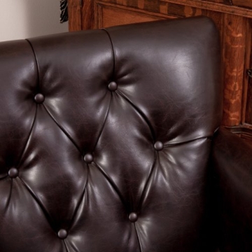 Contemporary Malone Leather Club Chair - Brown Comfort