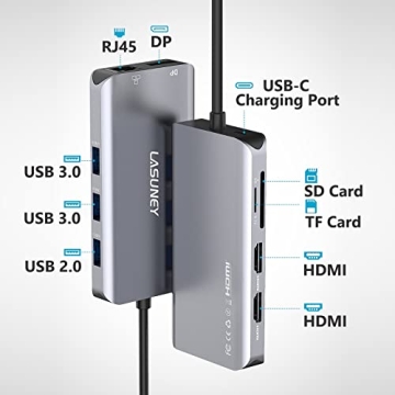 Lasuney 10 in 1 USB C HUB for Ultimate Connectivity