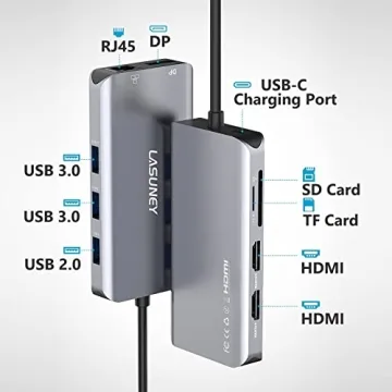 Lasuney 10 in 1 USB C HUB for Ultimate Connectivity