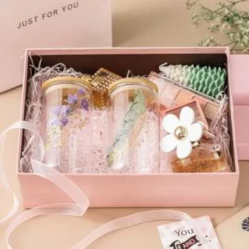 NETANY Glass Cups with Bamboo Lids and Straws Set