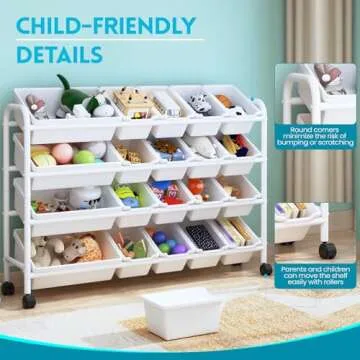 Kids Toy Storage Organizer with 20 Removable Bins