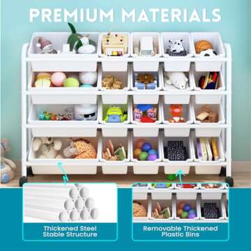 Kids Toy Storage Organizer with 20 Removable Bins