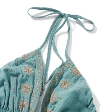 SOOKABEILA Women Backless Flowy Boho Maxi Dress