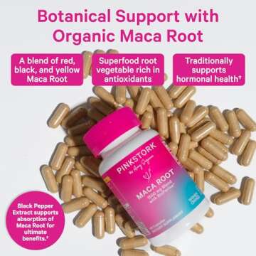 Pink Stork Maca Root Capsules for Women - Fertility Supplements for Women with 1500 mg Organic Maca ...