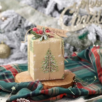 RUSPEPA Christmas Kraft Wrapping Paper - Eco-Friendly and Stylish