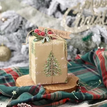 RUSPEPA Christmas Kraft Wrapping Paper - Eco-Friendly and Stylish