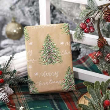 RUSPEPA Christmas Kraft Wrapping Paper - Eco-Friendly and Stylish