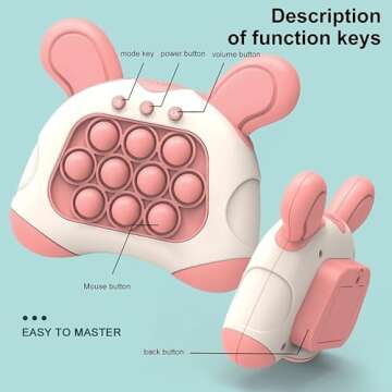 Quick Push Game, Fast Push Game Pop Fidget Toys for Kids, Handheld Puzzle Push Game Light Up Fidget Toy, Fun Gift for Kids & Teens Boys & Girls (Green)