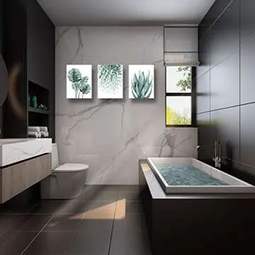 Youshion Green Canvas Wall Art - Floral Minimalist Design