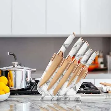 Champagne Gold Knife Set - 6 Pieces Sharp Kitchen Knives