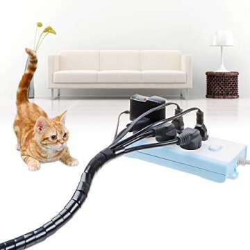 33FT XHF Spiral Cable Wrap - Durable & Flexible Organizer Sleeve