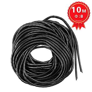 33FT XHF Spiral Cable Wrap - Durable & Flexible Organizer Sleeve