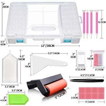 ARTDOT Diamond Art Storage Box with Complete Tools Set