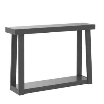 Plank+Beam Solid Wood Console Table with Storage, 46.25 Inch, Sofa Table with Shelf, Narrow Entryway Table for Hallway, Behind The Couch, Living Room, Foyer, Easy Assembly, Black