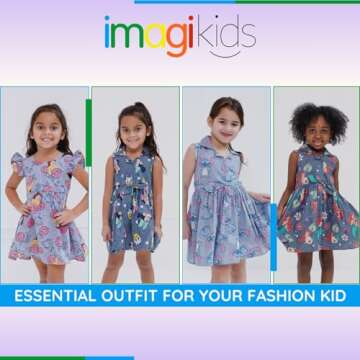 Disney Floral Chambray Skater Dress Newborn to Big Kid Sizes (0-3 Months - 14-16)