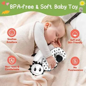 GKDOMS Baby Spiral Hanging Stroller and Car Seat Toys Black and White High Contrast Sensory Toy Newborn Plush Activity Toys Party Favors Quality Gifts for Baby Shower, Easter Basket Stuffers -OWL