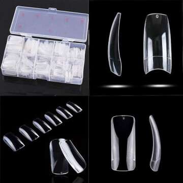 AORAEM False Nail Tips 500PCS Lady French Artificial Fake Nails Natural Square Press on Nails for Acrylic Nails Professional