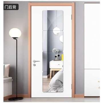 JEOYOO Wall Mirror Full Length, Cheap Over / on Door, Acrylic, shatterproof Mirrors for Home Gym, 8"X8"-4 Pcs, Workout Non Glass Mirrors for Bedroom, Kids