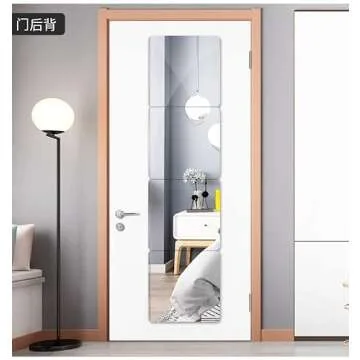 JEOYOO Wall Mirror Full Length, Cheap Over / on Door, Acrylic, shatterproof Mirrors for Home Gym, 8"X8"-4 Pcs, Workout Non Glass Mirrors for Bedroom, Kids