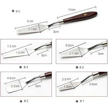 5-Piece Stainless Steel Painting Knife Set for All Artists