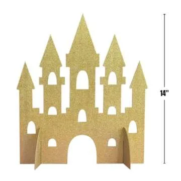Amscan Gold Glitter Princess Castle Centerpiece (35cm) 1 Piece - Perfect for Enchanting Decorations
