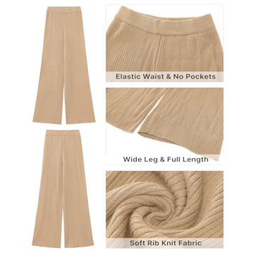 Trendy GRAPENT Wide Leg Trousers for Women in Beige