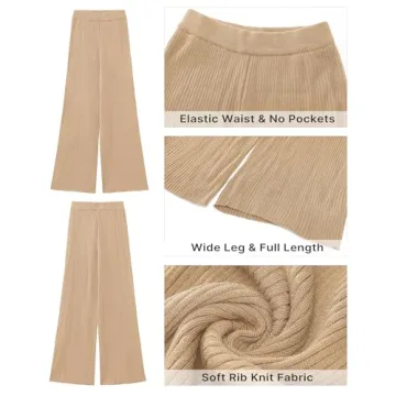 Trendy GRAPENT Wide Leg Trousers for Women in Beige