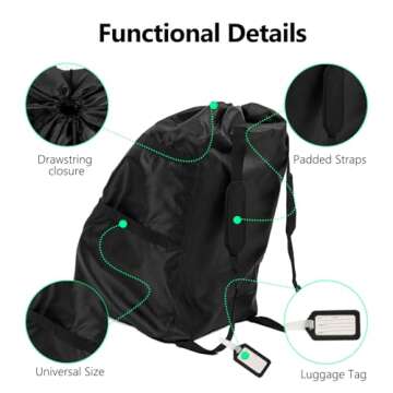 Elaia Car Seat Travel Bag - Waterproof, Large Capacity