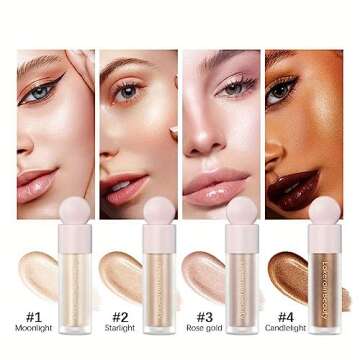 GECOMO Liquid Contour Beauty Wand Face Highlighter Bronzer Makeup Stick, Dewy Finish, Moisturizing S...