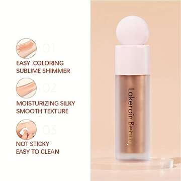 GECOMO Liquid Contour Beauty Wand Face Highlighter Bronzer Makeup Stick, Dewy Finish, Moisturizing Silky Smooth Texture 0.25 Oz/ 7.5ml - 02 STARLIGHT
