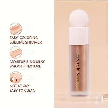 GECOMO Liquid Contour Beauty Wand Face Highlighter Bronzer Makeup Stick, Dewy Finish, Moisturizing Silky Smooth Texture 0.25 Oz/ 7.5ml - 02 STARLIGHT
