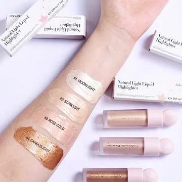 GECOMO Liquid Contour Beauty Wand Face Highlighter Bronzer Makeup Stick, Dewy Finish, Moisturizing Silky Smooth Texture 0.25 Oz/ 7.5ml - 02 STARLIGHT