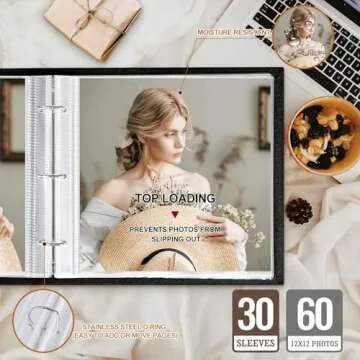 Lanpn Scrapbook Photo Album 12x12 with Top Load Design