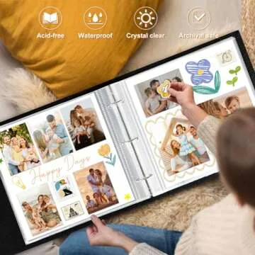 Lanpn Scrapbook Photo Album 12x12 with Top Load Design