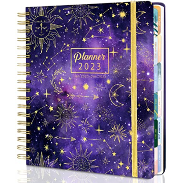Stylish 2023 Hardcover Planner with Colorful Stickers