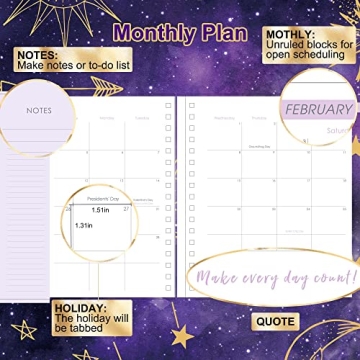 Stylish 2023 Hardcover Planner with Colorful Stickers