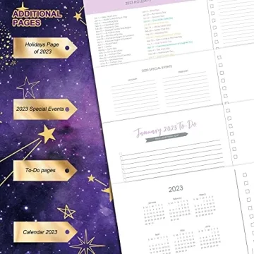 Stylish 2023 Hardcover Planner with Colorful Stickers