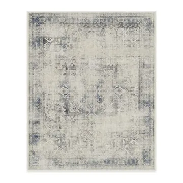 RUGGABLE Kamran Washable Vintage Area Rug - Blue Quartz