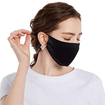 ROSEWARD 100% Mulberry Silk Face Mask for Adults Breathable Cooling Comfortable Cute Cloth Facemask ...