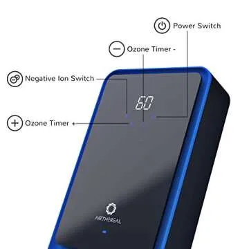 Airthereal AH1000 Portable Ozone Machine for Water and Air - 1000 mg/h, Multipurpose Liquid Ozonator with Negative Ion and Timer