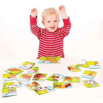 Orchard Toys Moose, Farmyard Heads & Tails Game. A First Matching Activity That develops into a Fun Game. 24 Chunky Cards. Age 18 Months+. 1-4 Players