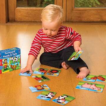 Orchard Toys Moose, Farmyard Heads & Tails Game. A First Matching Activity That develops into a Fun Game. 24 Chunky Cards. Age 18 Months+. 1-4 Players