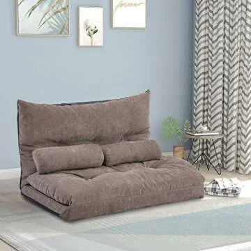 Flexible Floor Sofa Bed with Pillows for Cozy Relaxation