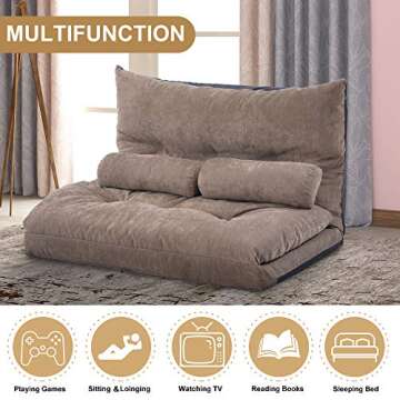 Flexible Floor Sofa Bed with Pillows for Cozy Relaxation