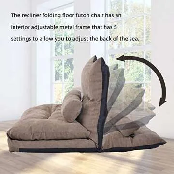 Flexible Floor Sofa Bed with Pillows for Cozy Relaxation